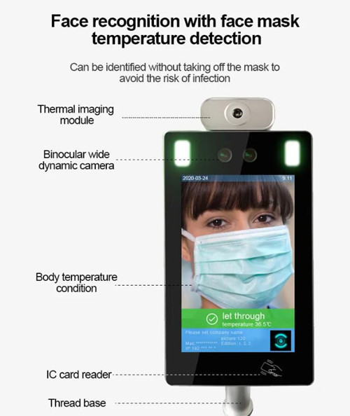face recognition thermometer terminal face recognition thermometer device